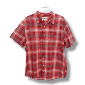 Ralph Lauren Denim & Supply Red Plaid Short Sleeve Shirt Men’s XL 100% Cotton